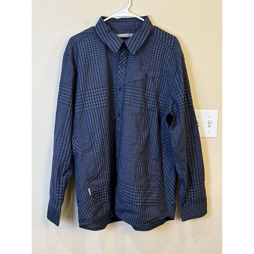 Icebreaker Blue Checkered Casual Button Down Shirt